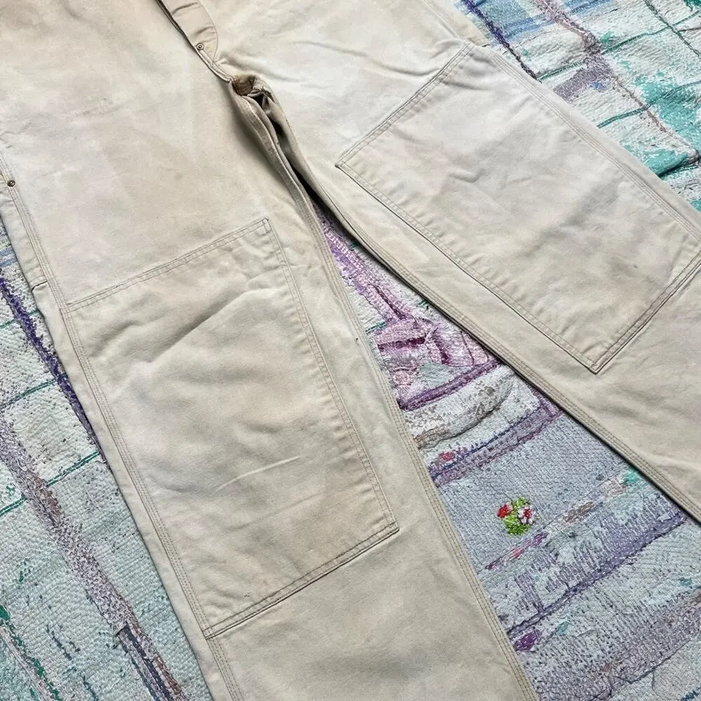 Carhartt Tan Dungarees Double Knee Bib Overalls Men's 38x32